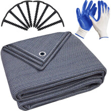 WILDG?RD? Outdoor Rug ? blue/grey ? various sizes ? 250x500cm ? Awning rug for camping/caravans/motorhomes + carry bag, gardening gloves & 8x T-pegs