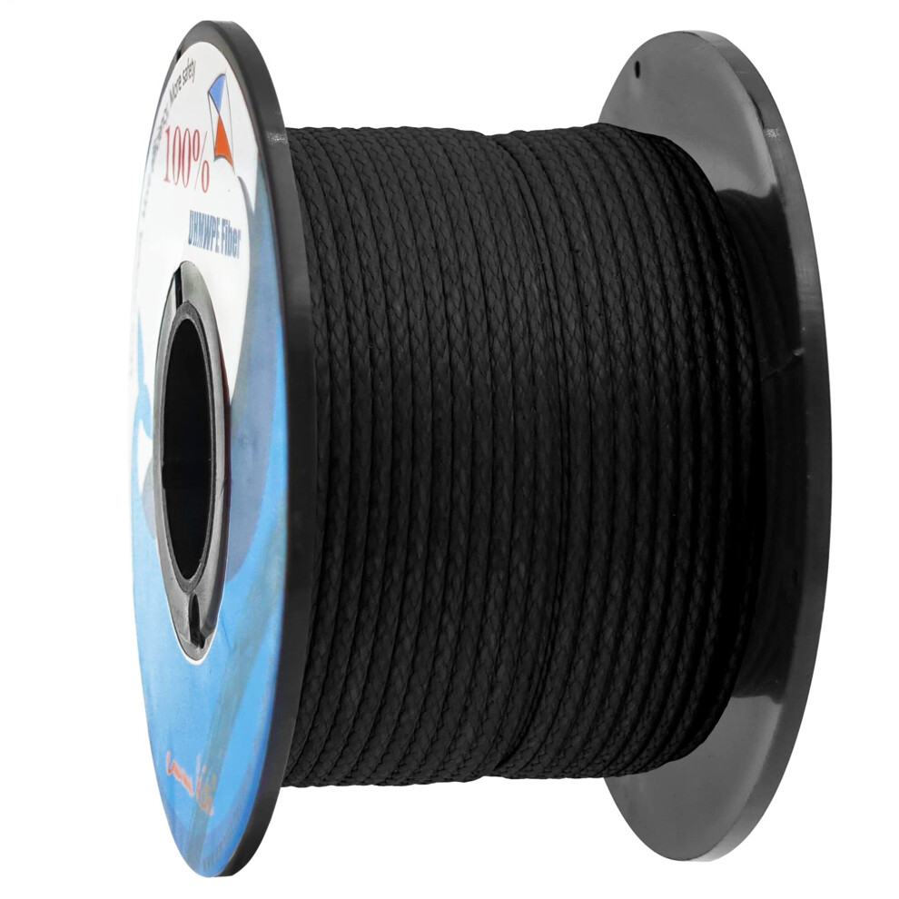 Emma Kites 100% Uhmwpe Braided Cord 100Ft High Strength Low Stretch Utility Cord Guy Ropes 4.8Mm For Tent Guyline Tarp Hammock Ridgeline 5500Lb, Black 5051224358304