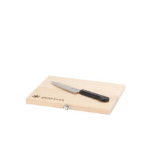 Snow Peak Packable Cutting Board & Knife Set, for Camping, Backpacking, Picnics, Caravans,Brown / Silver / Black