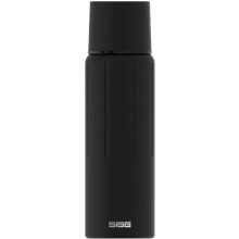 SIGG - Insulated Water Bottle - Thermo Flask Gemstone IBT Obsidian - with Cup - Leakproof - Lightweight - BPA Free - 18/8 Stainless Steel - Black -