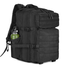 HUNTVP Tactical Backpack Mens, Military Backpacks 45L, Large Black Hiking Rucksack For Men Women, Molle Army Back Pack Bag, Travel Rucksacks For