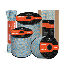 Abma Cord Paracord 4mm 15m 100% Nylon Rope 9 Strands Type III Parachute Cord for DIY, Camping, Survival, Outdoor - Max. 280kg - Carolina Beach