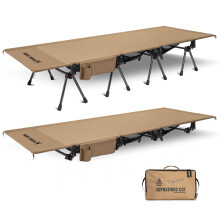 ONETIGRIS SUPRATIROS Extra Large Camping Cot, Height Adjustable Oversized Sleeping Cot with Extending Legs for Camping, Car Trips, Truck, Beach,