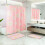 Cortina de chuveiro rosa com margaridas, 91 x 183 cm (36 x 72 polegadas), lavável. 6