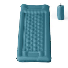 Inflatable Camping Sleeping Pad with Built-in Foot Pump 12cm Thick Waterproof & Tear-Resistant 50D Nylon Mattress Portable, Compact Air Mat for
