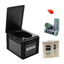 BOXIO Toilet Plus - Convenient Camping Toilet! Compact, Safe, and Personal Composting Toilet with Convenient Disposal for Camping, RVing, Boating,