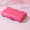 Boîte à maquillage pliable avec miroir rose fuchsia à 2 compartiments 2