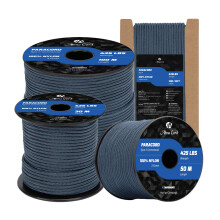 Abma Cord Paracord 3mm 15m 100% Nylon Rope Type II 3 Strands Parachute Cord - Max. 192kg (425lbs) - Navy Blue
