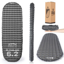 HIKENTURE Sleeping Pad, 6.2 R-Value Insulated Camping Mat with Pump Sack, Ultralight Inflatable Sleeping Mat, Portable Self Inflating Sleeping Pad for