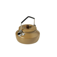 Thous Winds 0.6 Liter Lightweight Stainless Steel Camping Kettle Portable Camp Tea Pot, Outdoor Campfire Use, Khaki