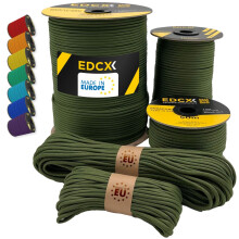 EdcX Paracord 4mm, 35+ Solid Colors (10m, 15m, 30m, 50m, 100m, 300m) | Ideal for Crafting, DIY, Camping, Survival, Outdoor | 100% Nylon Rope 4mm |