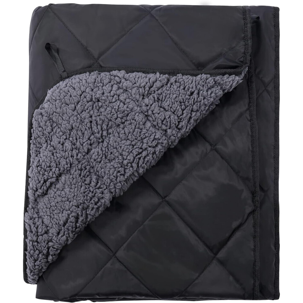 Photos - Other for Recreation REDCAMP Waterproof Camping Blanket Thermal with Sherpa Lining, 150x126 cm Windproof Outdoor Blanket for Cold Weather Winter
