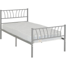 Harlow 3ft Single Metal Bed Frame - Silver