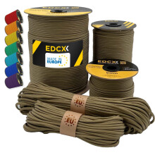 EdcX Paracord 4mm, 35+ Solid Colors (10m, 15m, 30m, 50m, 100m, 300m) | Ideal for Crafting, DIY, Camping, Survival, Outdoor | 100% Nylon Rope 4mm |