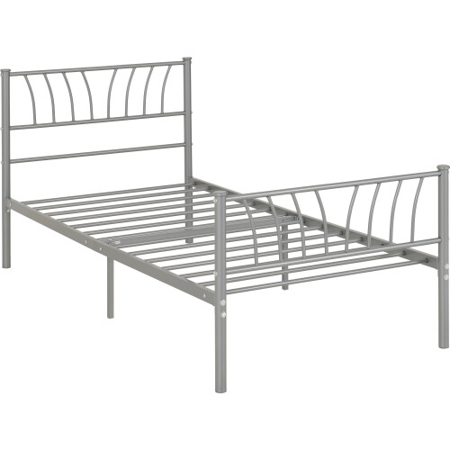 Seconique Harlow 3ft Single Metal Bed Frame - Silver 1