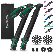 TheFitLife Collapsible Trekking Poles for Hiking ? Lightweight Folding Walking Sticks for Men and Women with Extra-Long Foam Handle and Metal Flip