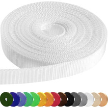 TECEUM 38 mm Webbing ? White ? 23 m ? Strong Webbing for Outdoors Indoors Crafting DIY (1.5? 25y)