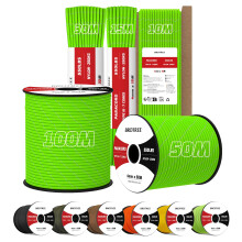 Brotree 4mm Paracord 550 15M 100% Nylon Rope 7 Strands Type III Parachute Cord for Outdoor and DIY - 250kg Breaking Load (Reflective Neon Green)
