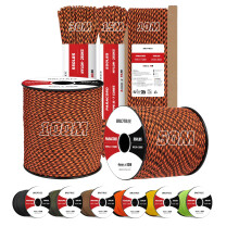 Brotree 4mm Paracord 550 30M 100% Nylon Rope 7 Strands Type III Parachute Cord for Outdoor and DIY - 250kg Breaking Load (Black Widow)