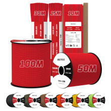 Brotree 4mm Paracord 550 15M 100% Nylon Rope 7 Strands Type III Parachute Cord for Outdoor and DIY - 250kg Breaking Load (Red)