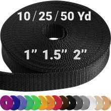 TECEUM 38 mm Webbing ? Black ? 46 m ? Strong Webbing for Outdoors Indoors Crafting DIY (1.5? 50y)