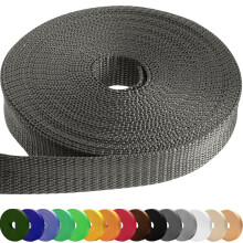 TECEUM 38 mm Webbing ? Charcoal ? 23 m ? Strong Webbing for Outdoors Indoors Crafting DIY (1.5? 25y)