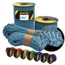 EdcX 4 mm Reflective Paracord 550 (15, 30, 50 m) ? Tear-Resistant Parachute Cord for Survival Made of 100% Nylon, 4 mm Type III with 7 Wires