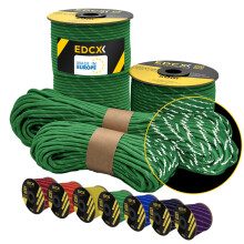 EdcX 4 mm Reflective Paracord 550 (15, 30, 50 m) ? Tear-Resistant Parachute Cord for Survival Made of 100% Nylon, 4 mm Type III with 7 Wires