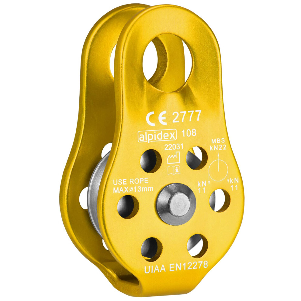 Alpidex Pulley 22 Kn | Fix Pulley | Pulley Block | Standard En12278 | Ropes Up To 13 Mm Diameter | Rope Hoist | Lifting System | Cable Roller Pully, 5051224386642
