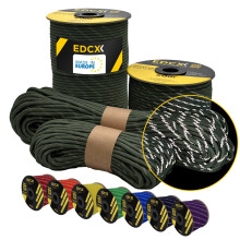 EdcX 4 mm Reflective Paracord 550 (15, 30, 50 m) ? Tear-Resistant Parachute Cord for Survival Made of 100% Nylon, 4 mm Type III with 7 Wires