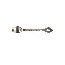 OSEI LLC Titanium Spork. Crystal Earth 9 in 1 Long Camping Utensil. Features Spoon/Fork, Wrench, Bottle Opener and Screw Driver.