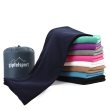 Microfibre Fleece Blanket with Sleeping Bag Function, Size 185 x 150 cm, 690 g, Microfibre Camping Blanket Sleeping Bag, Navy