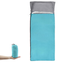 NewDoar Sleeping Bag Liner 215 * 85cm Portable Lightweight Travel Sheet with Pillow Slot Ultralight Soft Camping Sleeping Bag Liner Pongee Fabric for