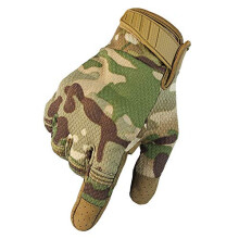 Full Finger Touch Screen Contact Gloves Hard Knuckle Cycling Biking Paintball Airsoft (Dark Camo, Small)