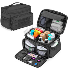 Damero First Aid Kit Bag - Empty Emergency Trauma Organizer, Medical Supplies for Home, Hiking, Camping - Compact and Stylish in Black