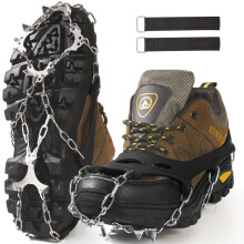Ice cleats?Snow Ice Traction Shoe Boot Cleats? True Stainless Steel Spikes and Durable Silicone?Anti - Slip Boots Spikes for Walking, Jogging,