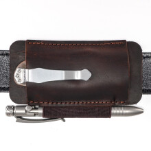 VIPERAED PJ33 Leather Knife Sheaths for Belt, Pocket Knife Holster, Pocket Knife Sheath, Horizontal Leather Knife Belt Holder(Brown)