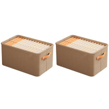 2X Multi-Functional Closet Organizer,Steel Ring Storage Box, Fabric Folding Bedroom Wardrobe Clothes Storage Box A