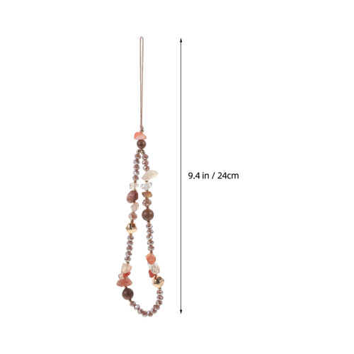Soimiss Beaded Phone Charm Strap Stone Coffee 1Pack 1