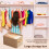 2X Multi-Functional Closet Organizer,Steel Ring Storage Box, Fabric Folding Bedroom Wardrobe Clothes Storage Box A 5