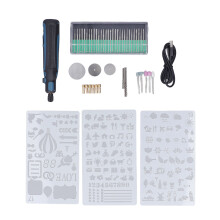 Cordless Rotary Tool Kit 3.6V Mini Electric 15000RPM 3 Speed Adjustable Rechargeable for Sanding Engraving Blue