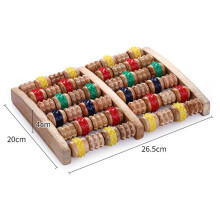 6 Rows Large Wooden Dual Foot Massager Roller Blood Circulation Care Tool for Plantar Fasciitis Heel Foot Arch Muscle Pain Relief Stress Relief