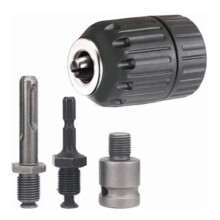 4 Pcs Drill Chuck Adapter Set 10mm Impact Drill Chuck with Round Hex Shank Connection Rod Electric Wrench Converter