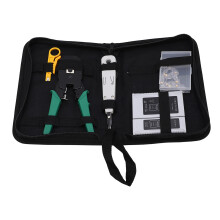 Network Tool Kit Professional 5 in 1 Portable Ethernet Cable Crimper Set for Cat5 Cat5e Cat6 with Tester