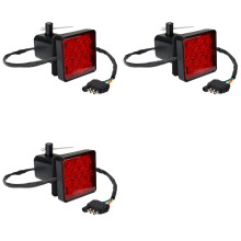 3X Red 15 LED 2 Inch Trailer Truck Hitch Tow Haul Receiver Cover Brake Light with Pin 12V