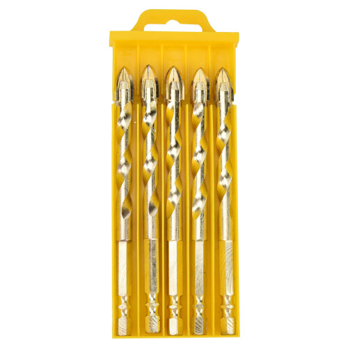 Triangular Drill Bit Cemented Carbide Made Drill Bit with Hex Adapter(5 Pcs 10mm)
