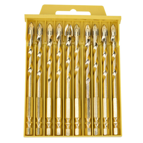 Triangular Drill Bit Cemented Carbide Made Drill Bit with Hex Adapter(10 Pcs 8mm)