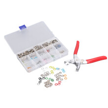 5 Prong Button Kit with Hand Crimping Pliers DIY Clothing Shirt Crafting Snap Fasteners 10 Colors