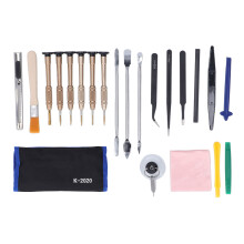 21Pcs Electronics Opening Pry Tool Kit Screwdriver Pry Bar Warp Tweezers Brush Cleaning Repair Tools
