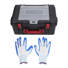 Black Multifunctional Hardware Tool Box Portable Plastic Storage Box for Parts Organization